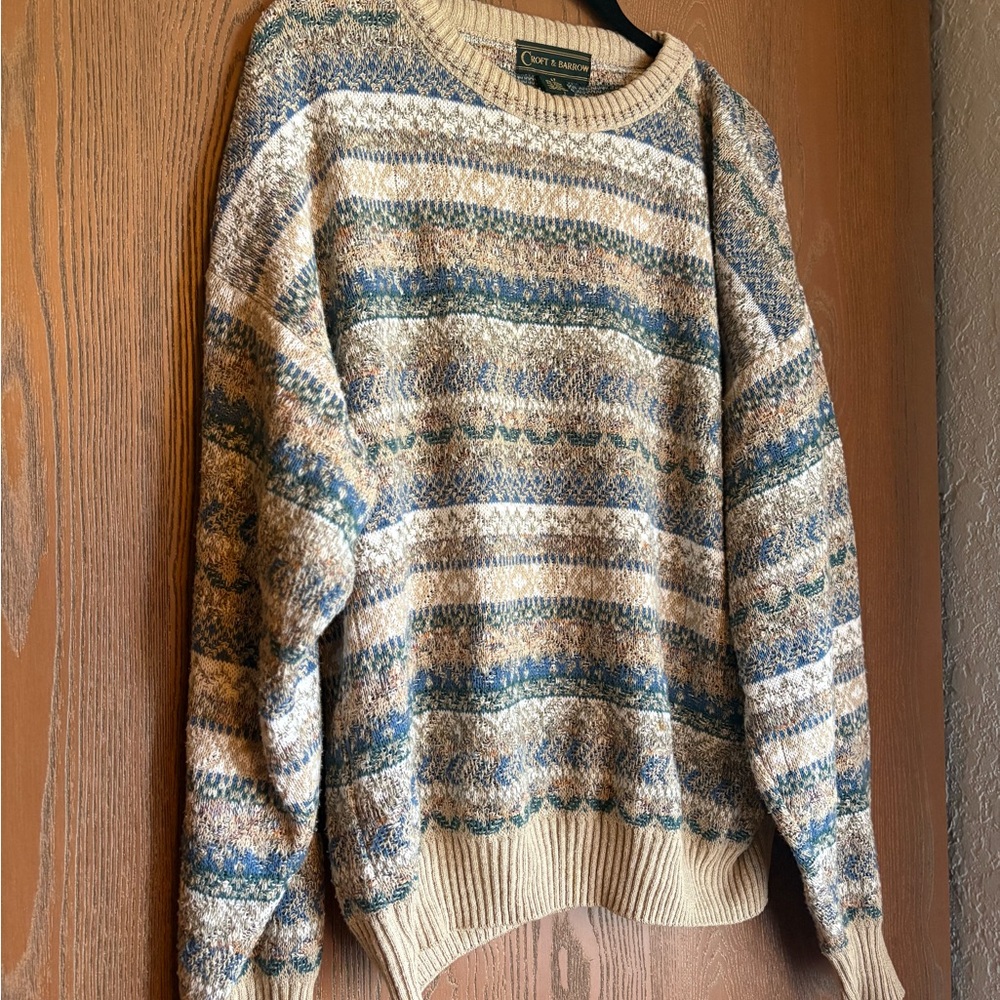 Vintage Croft & Borrow Oversized Knit Stripe Sweater